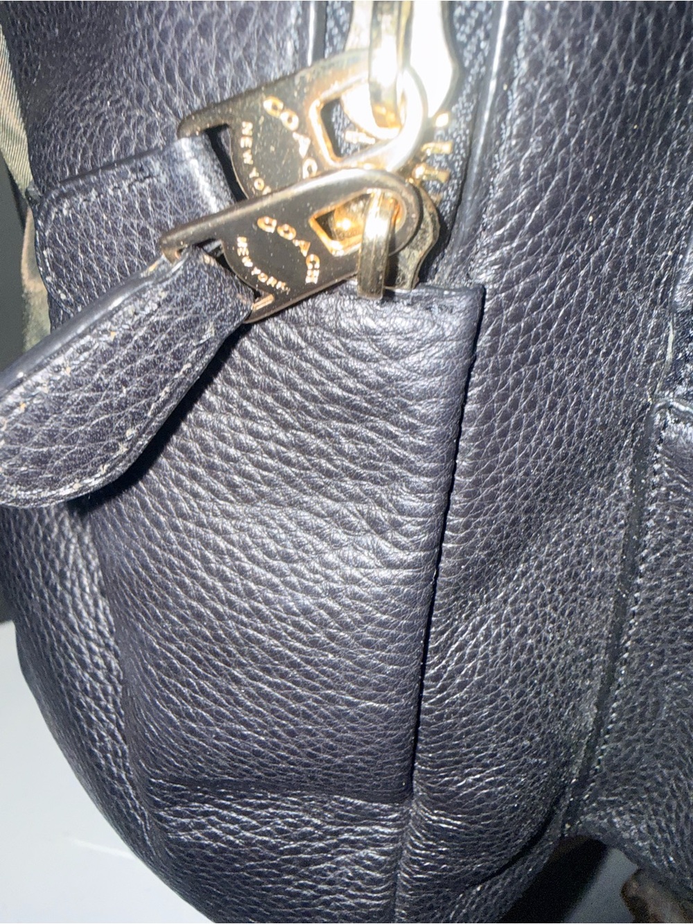 Coach Court Charlie Black Pebbled Leather Backpack Gold Hardware Pristine - Picture 6 of 11
